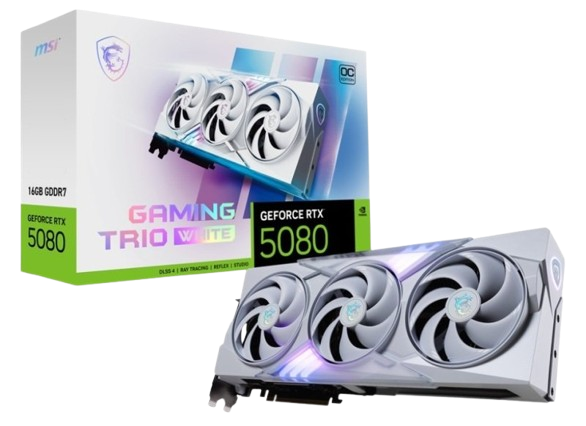 MSI NVIDIA GeForce RTX 5080 GAMING TRIO OC WHITE Graphics Card for Gaming - 16GB